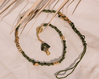Macrame Hairwrap with Brass Pendant, Dread Wrap, Hippie Hair Accessories, Festival Accessories, Dread Jewelry Macrame, Boho Hair Wrap, Atebas