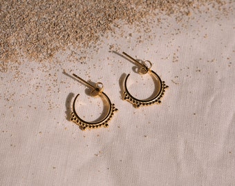 Small Earring Hoops Gold Plated, Hypoallergenic Hoop Earrings Stainless Steel Stud Earrings with Dangle,Nicklefree Waterproof Earrings India