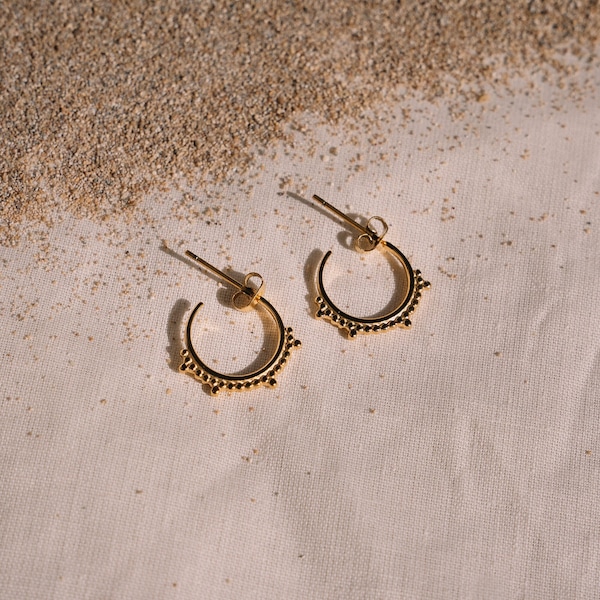 Small Earring Hoops Gold Plated, Hypoallergenic Hoop Earrings Stainless Steel Stud Earrings with Dangle,Nicklefree Waterproof Earrings India