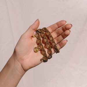 Macrame Belly Chain with Gold Pendant Adjustable Body Chain Boho Waist Chain African Belly Chain Tribaljewelery Bild 7