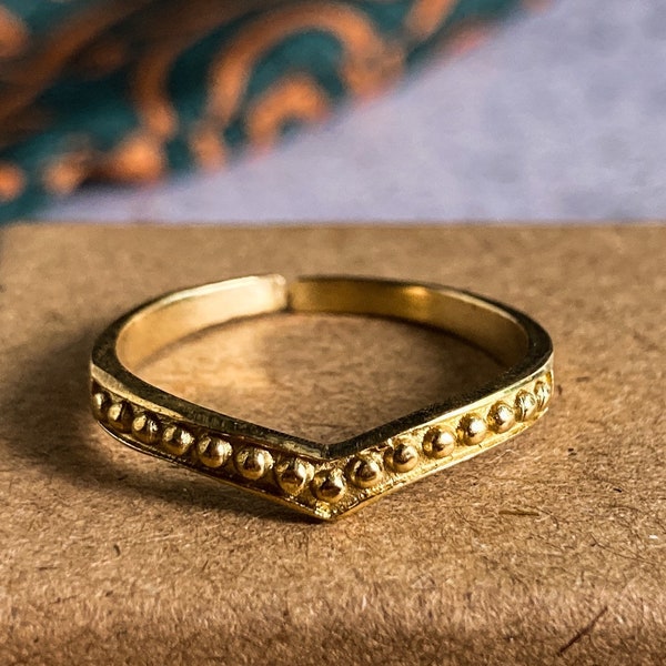 Messing ring verstelbaar | Ring goud maat verstelbaar | Boho ring goud | Ring dun | Ring zonder steen | Messing sieraden | Boho-sieraden