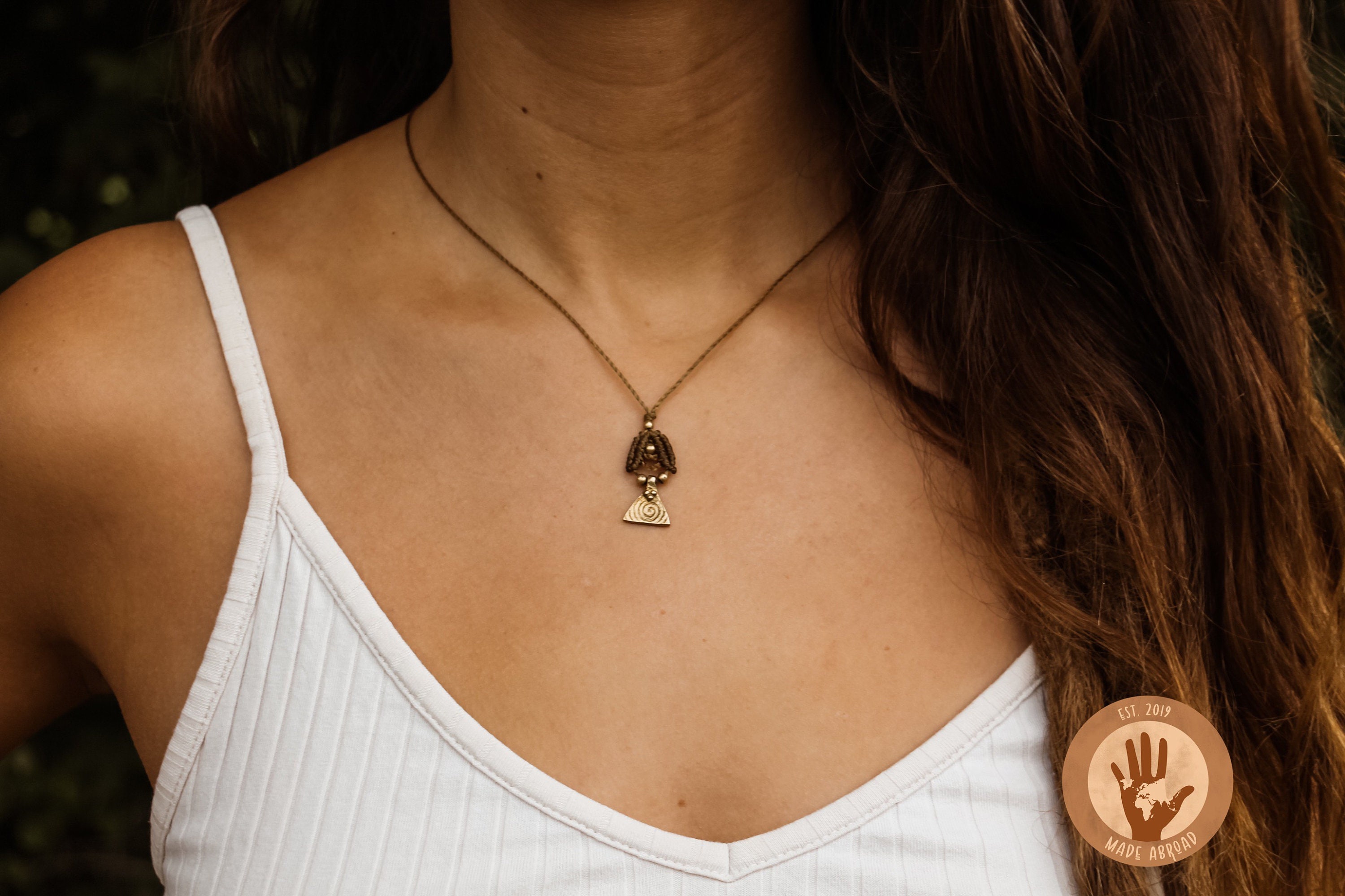 Collana Etnica In Legno Lavorata A Mano Artigianalmente - Gioielli ... | Su - Foto 10