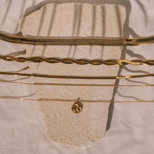 Layered Gold Necklace Herringbone, 18K Gold Plated Snake Necklace Waterproof, Boho Choker Layer Necklace, Double Necklace Gold Fishbone image 10