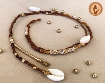 Hairwrap Boho Hair Accessories | Hair Jewelry | Dreadwrap with Shell | Macrame Dreadlock Extensions |Hippie Dreadlock Jewelry