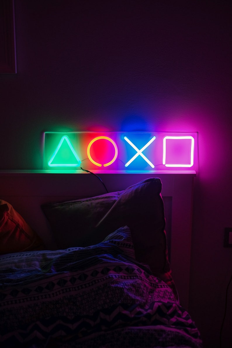 PlayStation neon sign for living room Etsy