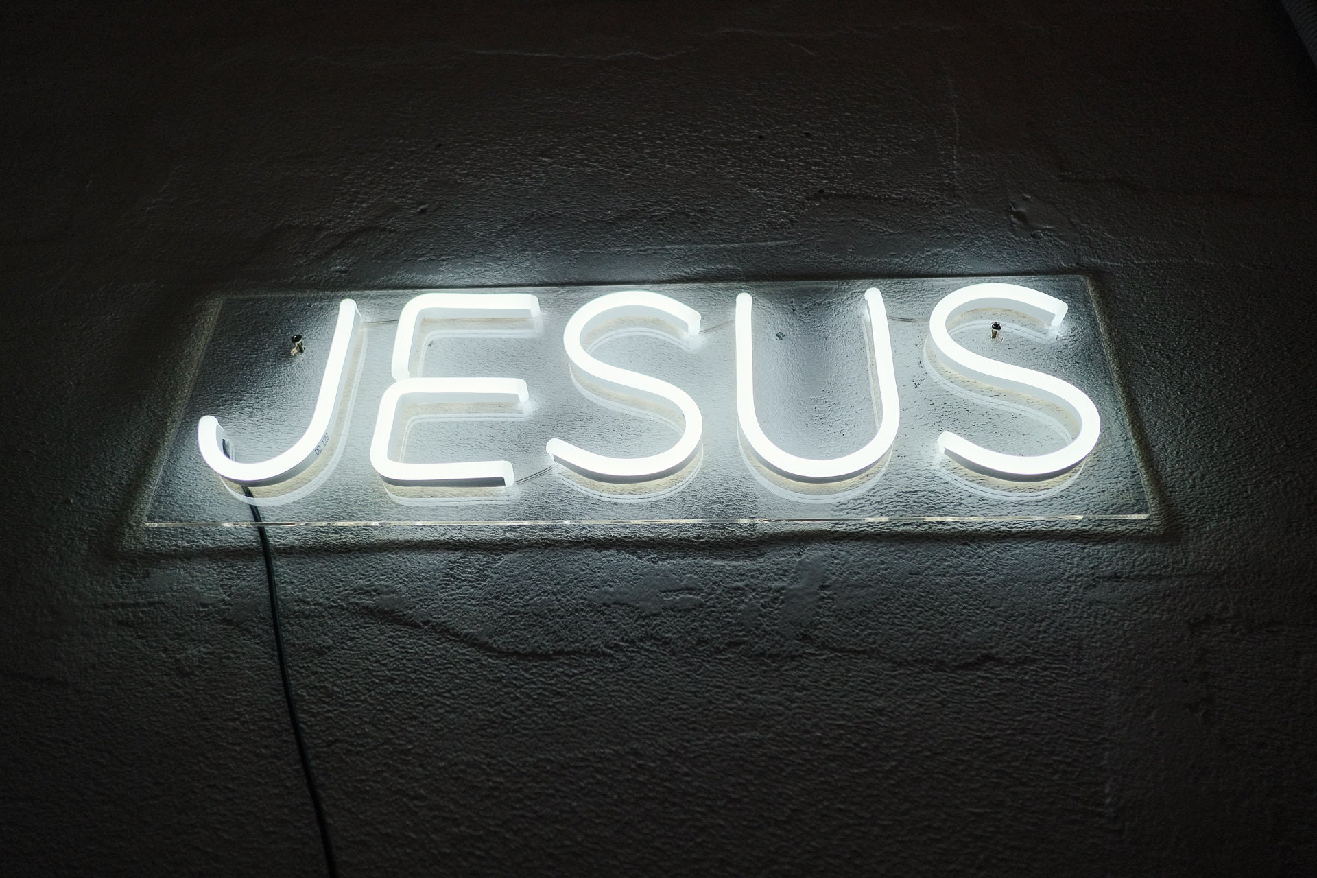 Jesus neon sign for Christians baptist evangelic catholic Etsy