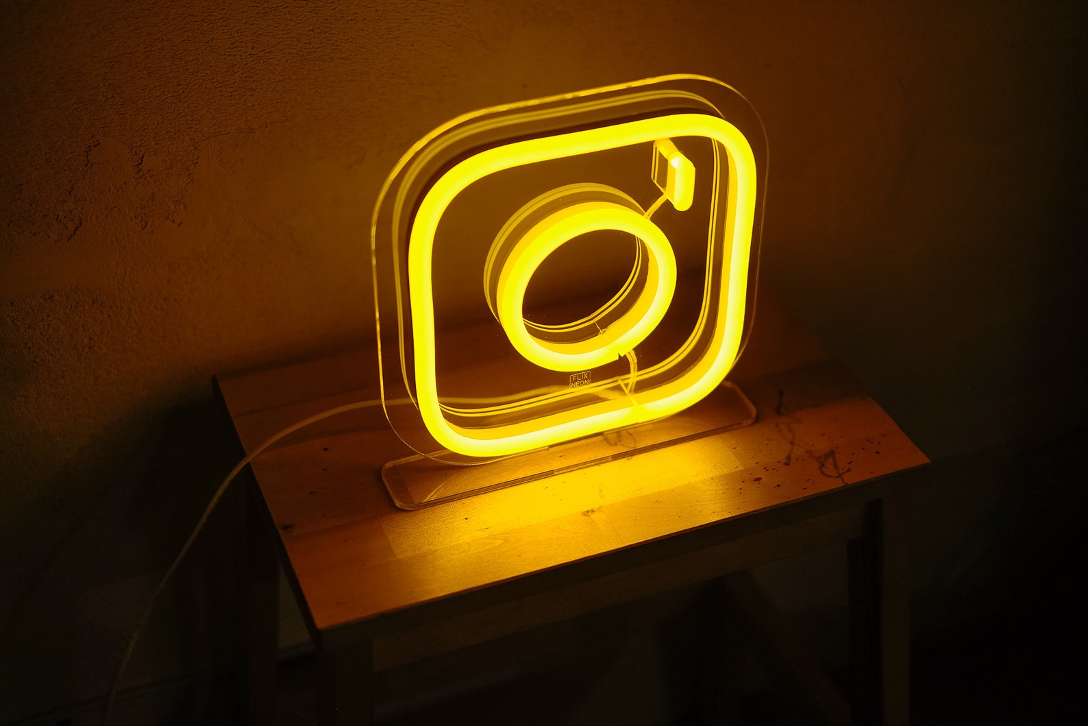 Instagram icon led neon sign light lamp on table Custom color | Etsy