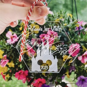1st Disney Trip Personalized Laser Cut Christmas Ornament | Custom | First Name | Gift | Engraved | LloydKrafts | Holiday Present | Keepsake