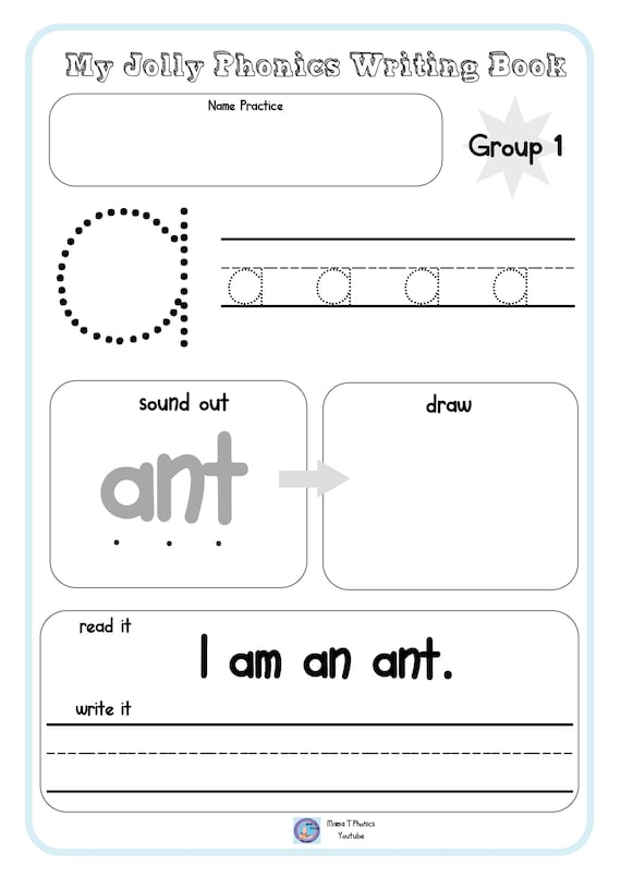 jolly phonics writing book complete with all 7 groups of etsy