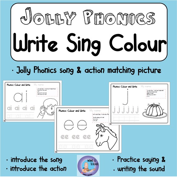 jolly phonics write and colour each sound song picture etsy finland