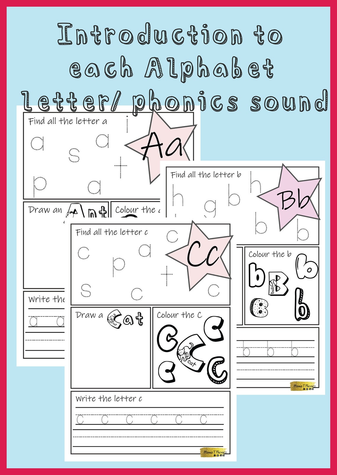 26 Alphabet Phonics Worksheets  Etsy