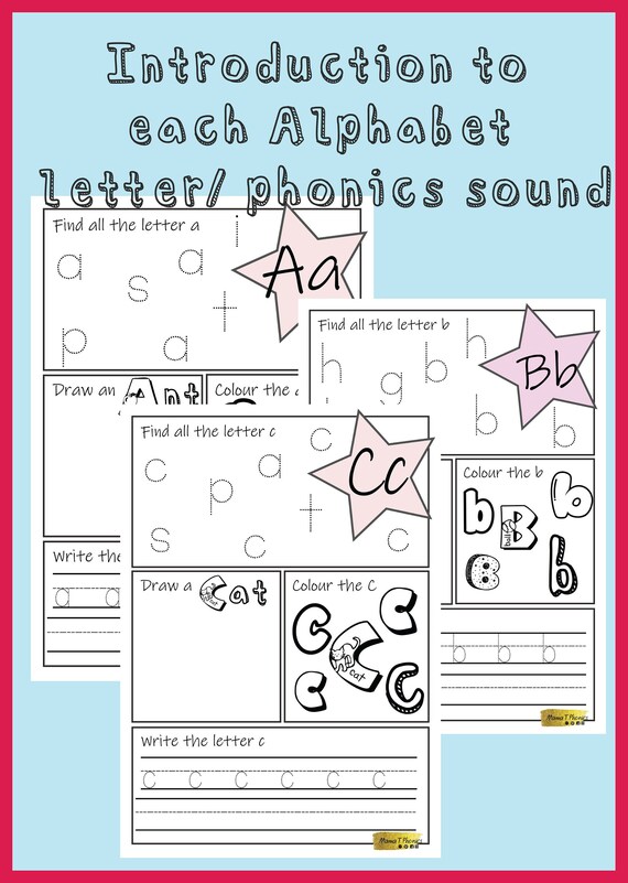 26 alphabet phonics worksheets etsy ireland
