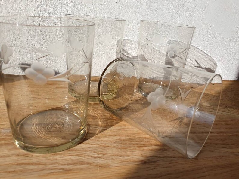 1950s Tarbeklaas Set of 4 vintage tumblers Estonia