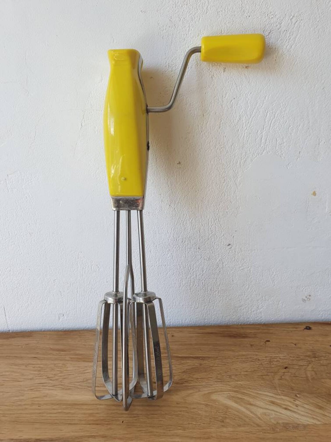 Vintage Scandinavian yellow hand mixer manual mixer egg Etsy