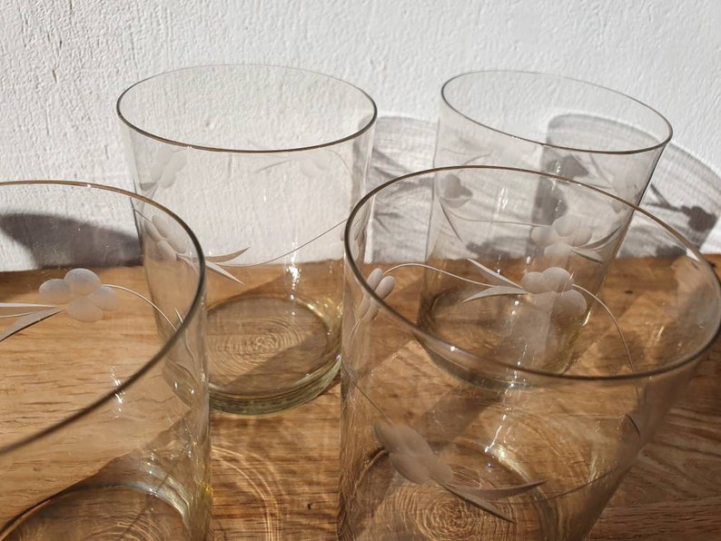 1950s Tarbeklaas Set of 4 vintage tumblers Estonia