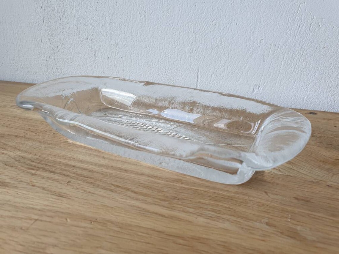 Vintage Scandinavian Lead Crystal Fish Serving Platter Glass Etsy