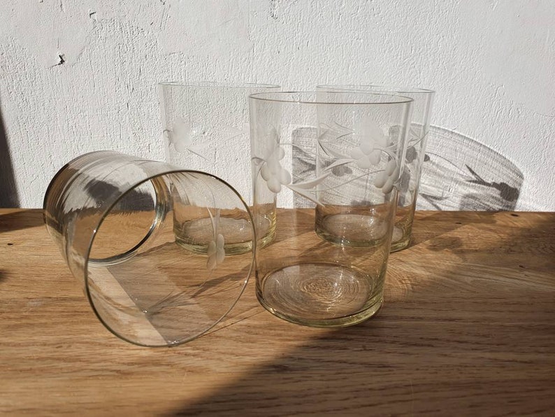 1950s Tarbeklaas Set of 4 vintage tumblers Estonia