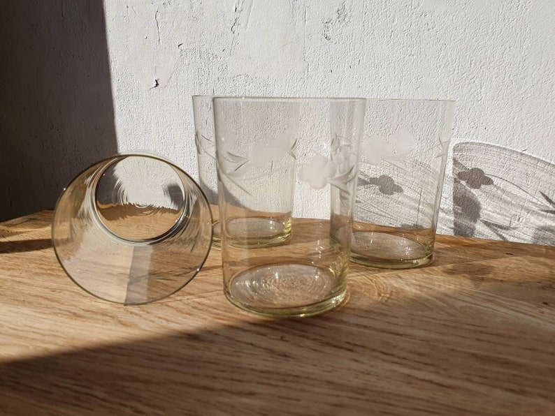 1950s Tarbeklaas Set of 4 vintage tumblers Estonia