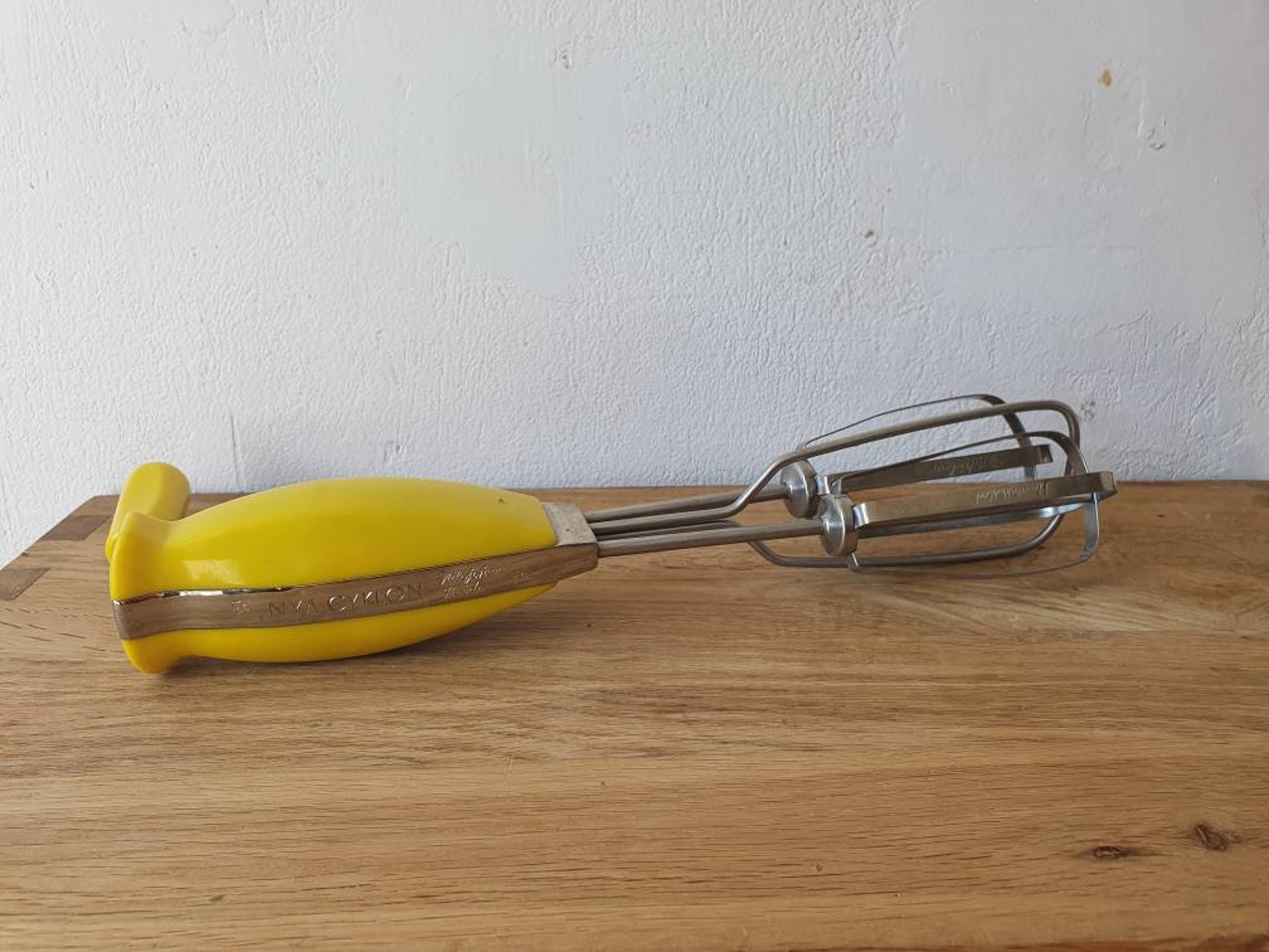 Vintage Scandinavian yellow hand mixer manual mixer egg Etsy