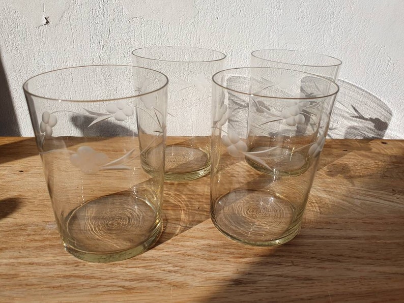 1950s Tarbeklaas Set of 4 vintage tumblers Estonia