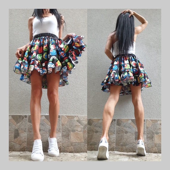 Falda extravagante colorida Falda corta de verano Falda suelta para uso diario Falda de fiesta para mujer Falda ancha y comoda Faldas casuales y comodas Etsy Mexico