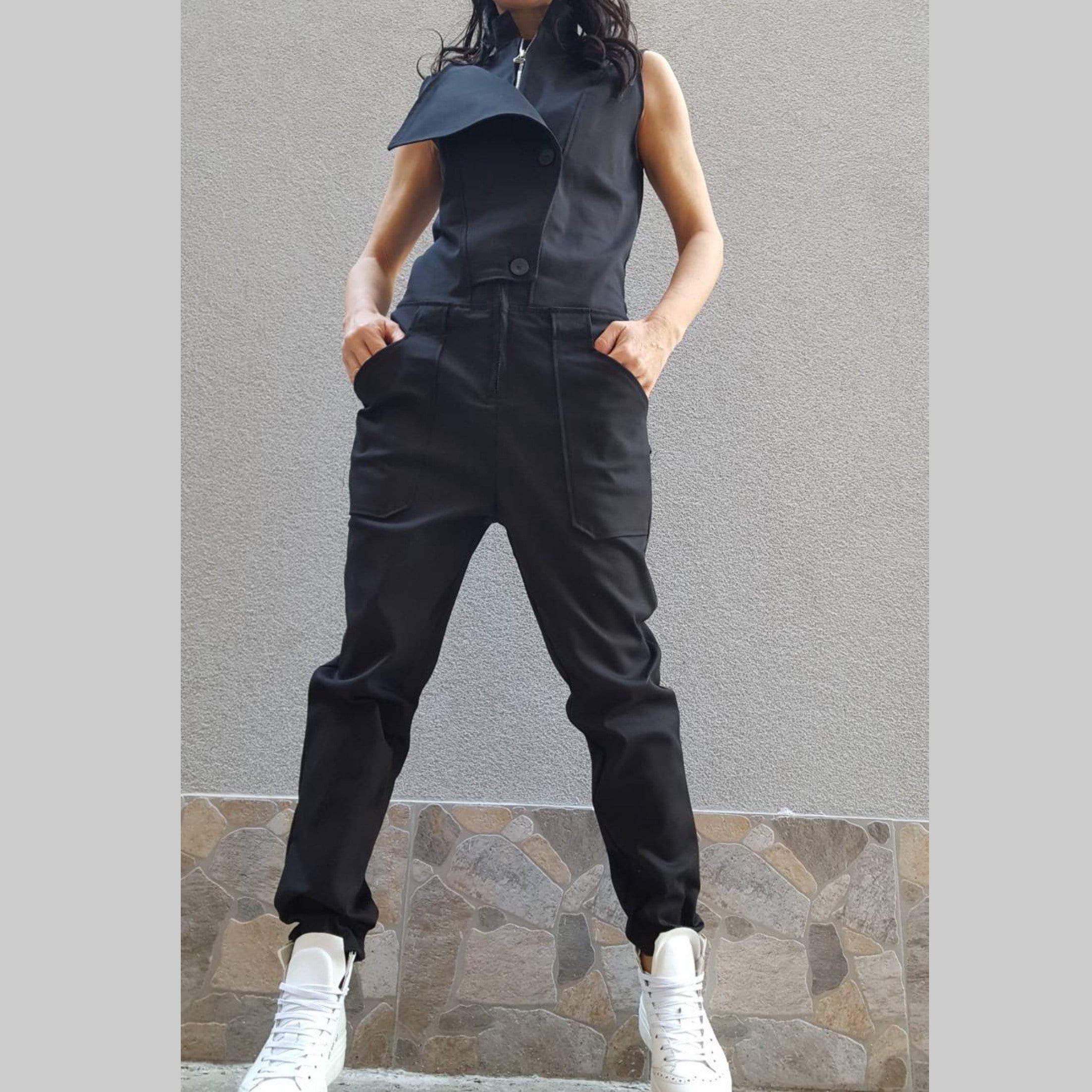 Extravagant Long Jumpsuit/designer Black Overalls/exclusive - Etsy