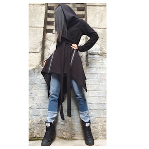 Extravagant Soft Vest/Warm Asymmetric Sweatshirt /Oversize Vest / Loose Sweatshirt / Cotton Sweatshirt / Zipper Vest