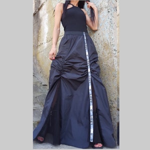 Avantgarde Skirt/Extravagant Long Skirt/Asymmetric Loose Skirt/Party Black Skirt/Cocktail Long Skirt/Casual Comfortable Skirts