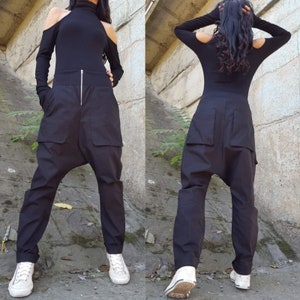 Drop Crotch Women Trousers/Baggy Women  Pants/Harem Pants/Extravagant Pants/Loose Black Trousers/Casual Women Pants/Urban Woman Clothing