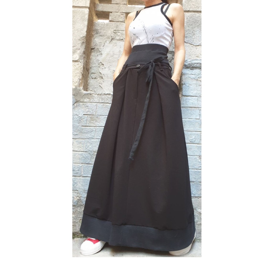 VIP【関税送料無料】希少 MALO BLACK COTTON SKIRT Shop Ruched pocket cotton poplin elastic waist skirt | eShakti