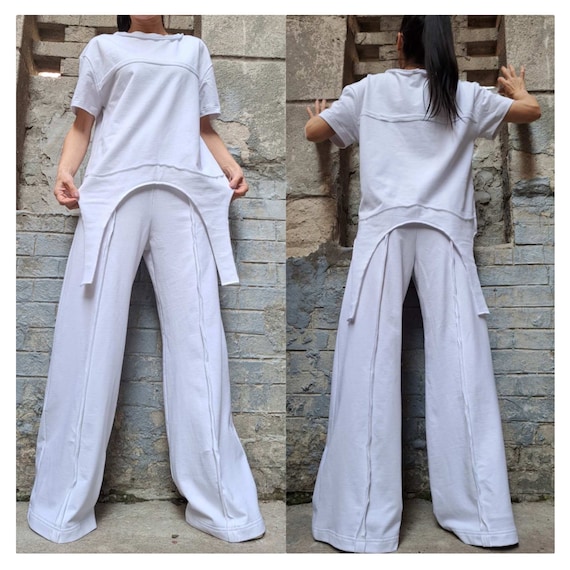 Nuevas prendas de vestir Traje de mujer / Conjunto de blusa de pantalones  blancos casuales / Blusa de