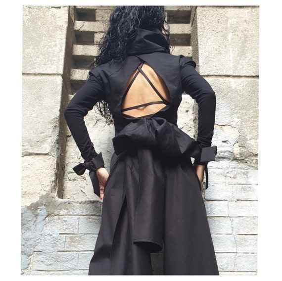 Camisa negra manga larga cuello alto hotsell