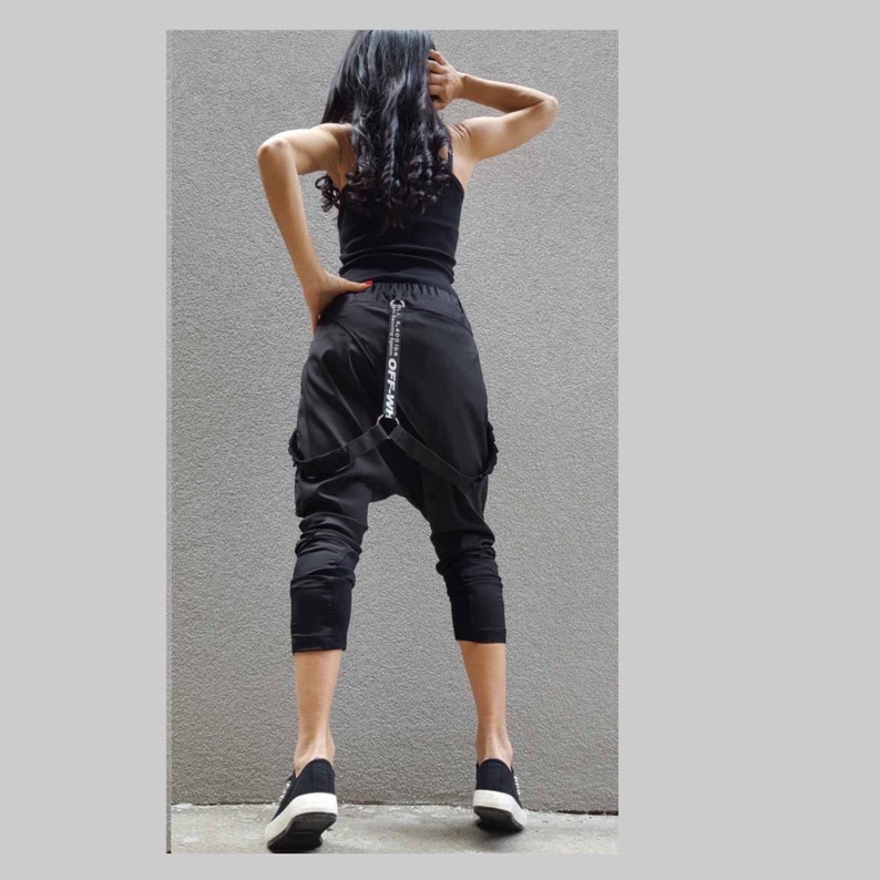 Drop Crotch Pants/harem Black Pants/baggy Women Black Etsy UK