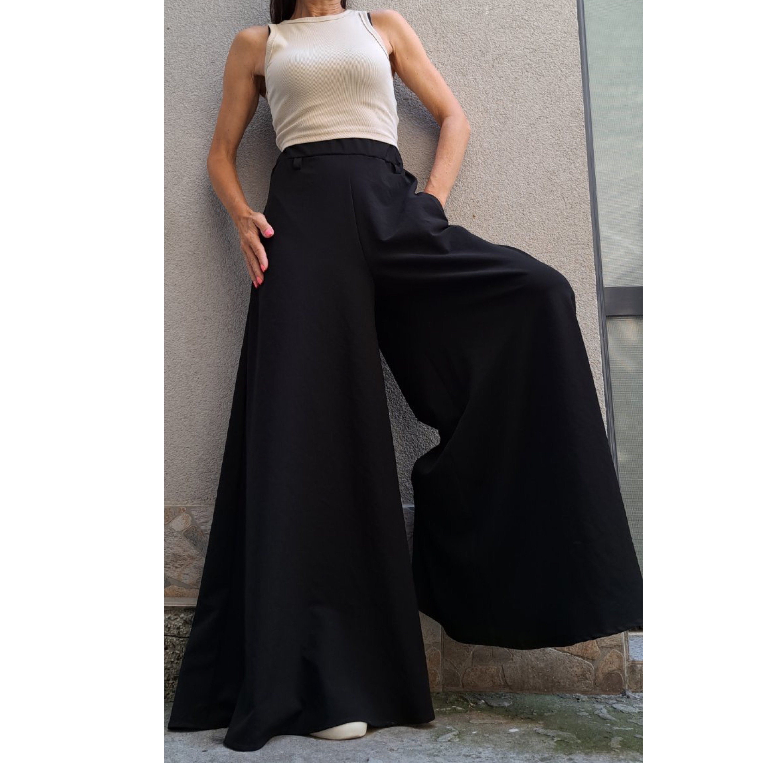 パンツ PAIN OR PLEASURE BELLA SKIRT PANTS black PP24HSPT01BK Casual Black Pants Skirt / Extravagant Long Palazzo Pants