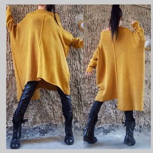 Casual Comfortable Blouse/Long Sleeve Sweater/Everyday Loose Sweater/Long Wool Tunic/Wool Knitted Sweater/Winter Extravagant Sweater