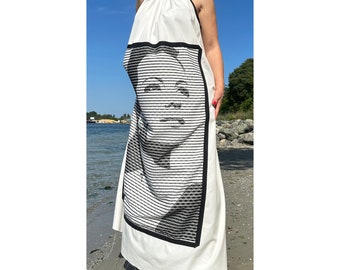 Cotton Halter Dress – Graphic Art Print