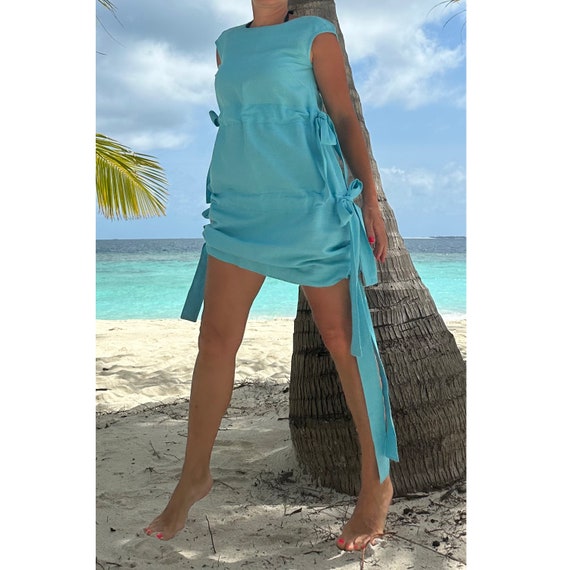 women's light blue summer dress Trendy Light Blue Striped Midi Dress | Women's Dresses