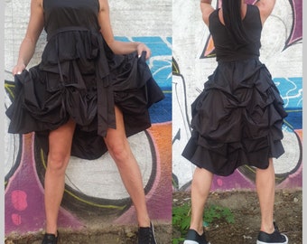 Extravagant dress/Asymmetric Black Dress/Party Women Dress/Sleeveless Black Dress/Casual Comfortable Tunic Dress/Cocktail Black Dress
