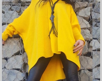 Winter Extravagant Sweater/Oversize Wool Long Sweater/Long Tunic /Casual Comfortable Blouse/Long Sleeve Sweater/Everyday Loose Sweater/