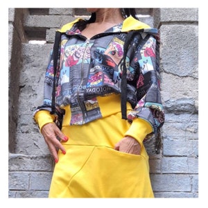 Casual Long Sleeve Bomber / Hooded  Colourful Sport Elegant Jacket / Extravagant Short Bomber / Everyday Urban Woman Jacket / Zipper Bomber