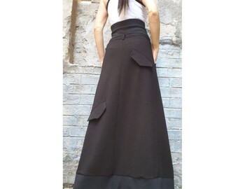 New Collection High Waist Skirt/extravagant Long Black Skirt