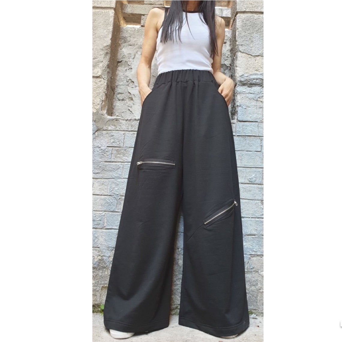 New Loose Black Pants/extravagant High Waist Pants/casual Wide Etsy