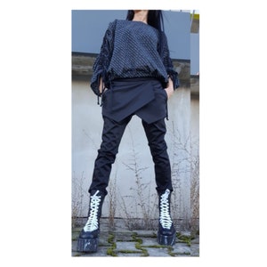 Everyday Trousers /Extravagant Women Pants/Casual Black Pants/Party Black Trousers/Avant-Garde Pants/Urban Woman Clothing/Extravagant Pants
