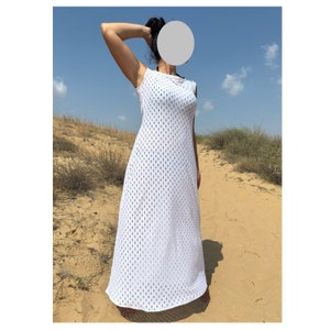 New Summer White Dress / Sleeveless Long Cotton Dress / Beach Dress / Everyday Summer Dress / Summer White Clothing
