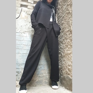 Loose Outwear Women Outfit/Asymmetric Everyday Set/ Two Piece Set/Cotton Women Outfit/Casual Comfortable Set/ Wide Women Outfit/Urban Set
