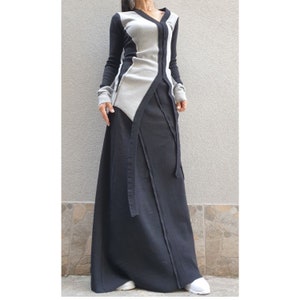 New Collection Skirt Blouse Set/Extravagant Cotton Two Piece Set/Sport Elegant Set/Long Skirt/Asymmetric Blouse/Outwear Woman Set