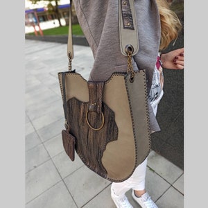 Extravagant Brown Tote/High Quality Leather Bag/Asymmetric Shoulder Tote/Hand Made Comfortable Bag/Genuine Leather Bag By AngelBySilvia