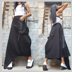Extravagant Long Skirt/ Casual Comfortable Skirt/Avant-garde Skirt/Party Black Skirt/Everyday Long Skirt/Loose Black Skirt/Unique Long Skirt