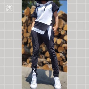 Handmade Asymmetric Cotton Tracksuit: Women&#39;s Oversized Lounge Set