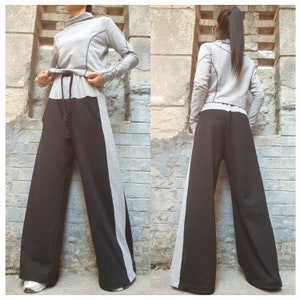 New Urban Pants Blouse Set/Everyday Sport Elegant Tracksuit/High Waist Cotton Pants/High Collar Blouse/Casual Cotton Set/Maxi Clothing